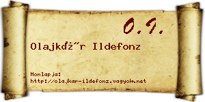 Olajkár Ildefonz névjegykártya